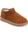 Journee Collection Tazara Quilted Faux Shearling Lined Slipper Boot In Brown