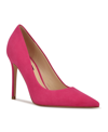 Nine West Women's Fresh Pointy Toe Pumps Women's Shoes In Neon Pink Suede