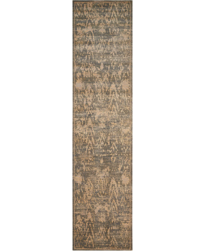 Nourison Silken Allure Slk17 Slate 2'5" X 10' Runner Rug