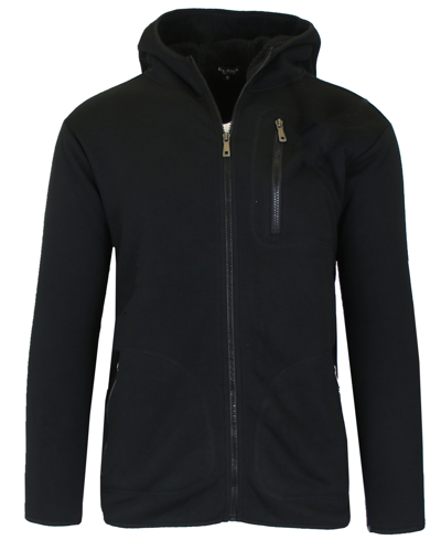 Galaxy By Harvic Women's Loose Fitting Tech Sherpa Fleece-lined Zip Hoodie With Chest Pocket Jacket In Black