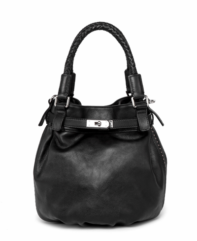 Old Trend Women's Genuine Leather Pumpkin Bucket Bag In Black