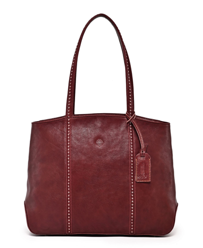 Old Trend Women's Genuine Leather Dancing Bamboo Tote Bag In Burgundy