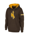 STADIUM ATHLETIC WOMEN'S STADIUM ATHLETIC BROWN WYOMING COWBOYS BIG LOGO PULLOVER HOODIE