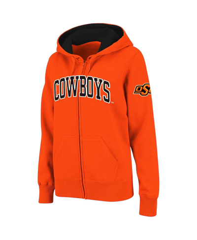 COLOSSEUM WOMEN'S STADIUM ATHLETIC ORANGE OKLAHOMA STATE COWBOYS ARCHED NAME FULL-ZIP HOODIE