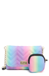 Luv Betsey By Betsey Johnson Heart Quilted Crossbody Bag In Dark Ombre