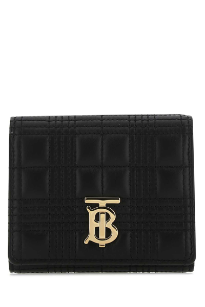 Burberry Lola Quilted Leather Trifold Wallet In Black