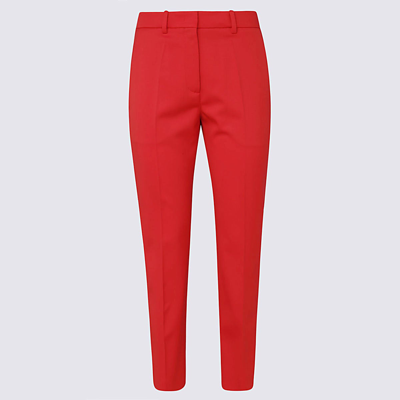 Valentino Tailored Straight Leg Pants In Red