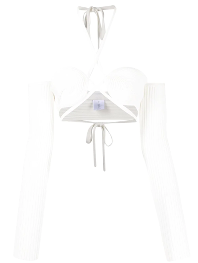 Dion Lee Halterneck Cropped Top In White