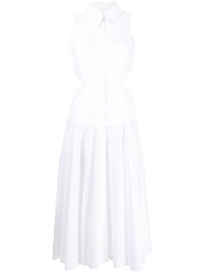 Acler Women's Hayworth Cutout Cotton Midi Shirt Dress In White