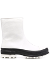 Camperlab White & Black Leather Traktori Boots In Black
