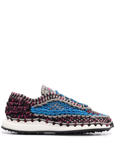 Valentino Garavani Crochet Low-top Sneakers In Blue