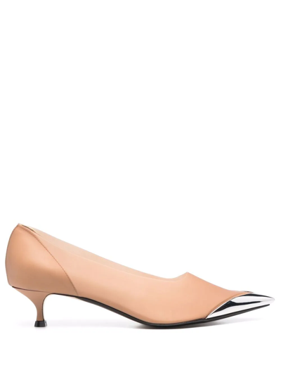 N°21 Metal Toe Transparent Pumps In Brown