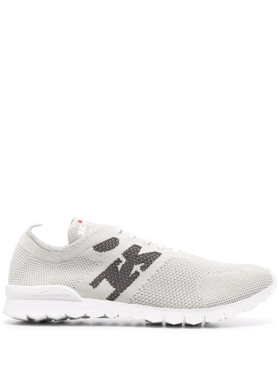 Kiton Mesh-panelled Low-top Sneakers In Grey
