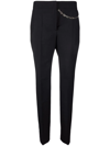 Givenchy Black Wool & Mohair Chain Trousers In Black