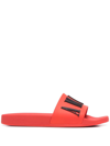 Amiri Rubber Classic Logo Pool Slide Red And Black
