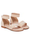 CHLOÉ LEATHER-TRIMMED SANDALS