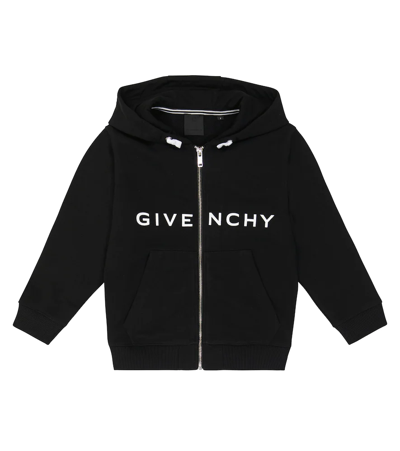 Givenchy Kids' Logo Zipped Hoodie In Nero