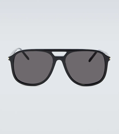 Saint Laurent Acetate Sunglasses In Black-black-black