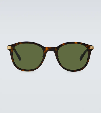 Cartier Ct0302s Round-frame Sunglasses In Havana