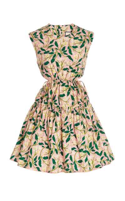 Agua By Agua Bendita Sucré Cutout Floral-print Cotton-poplin Mini Dress In Multi