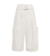 Lemaire Belted Bermuda Shorts In 001 Chalk