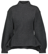 Alaïa English Ribbed Wool & Cashmere Sweater In Grey