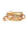 Spinelli Kilcollin Nimbus 18kt Gold And Rose Gold Linked Rings With Sapphires And Diamonds In Yg-rg-orange-pink-champagne