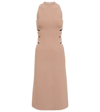 Alaïa Fontana Slash Sleeveless Midi Sweater Dress In Bois De Rose