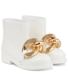 Jw Anderson Chain-embellished Rubber Ankle Boots In White