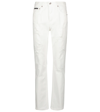 Dolce & Gabbana Distressed High-rise Straight Jeans In Bianco Ottico