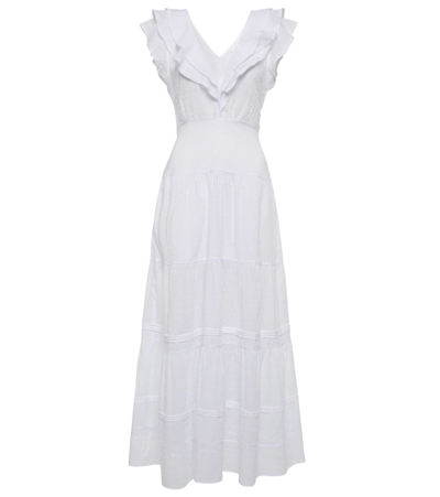 Poupette St Barth Della Cotton Midi Dress In White