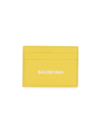 Balenciaga Cash Leather Card Case In Yellow White