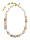 LIZZIE FORTUNATO WOMEN'S MOONLIGHT 18K GOLD-PLATED & MULTI-STONE BEADED NECKLACE