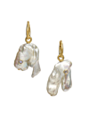 LIZZIE FORTUNATO WOMEN'S ACOMA 18K GOLD-PLATED, CULTURED FRESHWATER PEARL & TANZANITE DROP EARRINGS