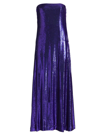 Halston Talia Sequin Strapless A-line Dress In Amethyst