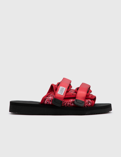 Suicoke Moto-cab Logo Patch Slides In Red