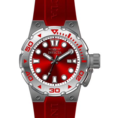 Invicta Pro Diver Quartz Red Dial Mens Watch 36995 In Red   / Gun Metal / Gunmetal