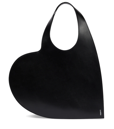 Coperni Heart Leather Tote In Black