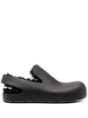 Bottega Veneta Black Puddle Rubber And Shearling Slippers In Black