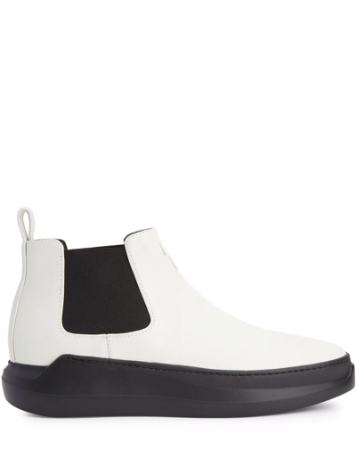 Giuseppe Zanotti Conley Leather Ankle Boots In White