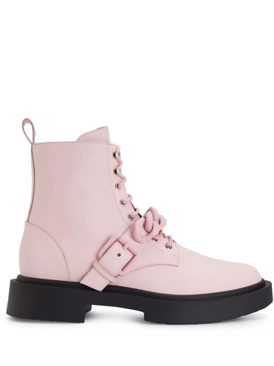 Giuseppe Zanotti Adric Chain-trim Ankle Boots In Pink