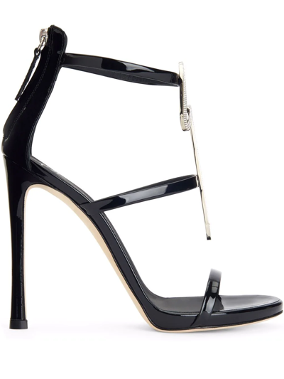 Giuseppe Zanotti Harmony G Crystal Sandals In Black