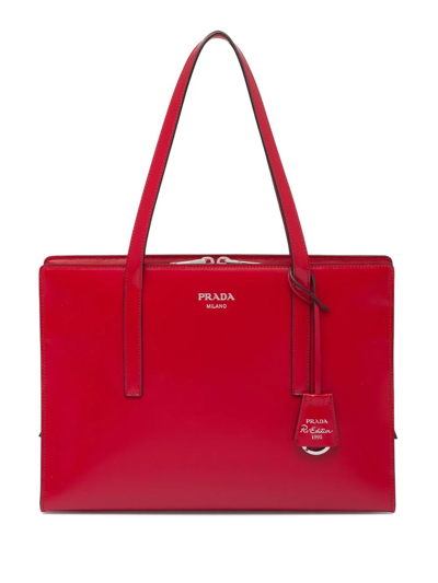 Prada Medium Carolyn Tote Bag In Red