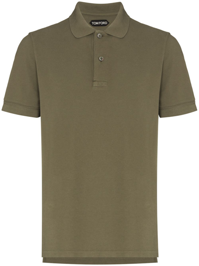 Tom Ford Short-sleeve Cotton Polo Shirt In Green