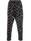 MARCELO BURLON COUNTY OF MILAN GRAPHIC-PRINT PLEATED TRACK PANTS