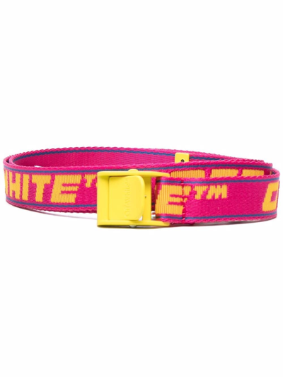 Off-white Logo-print Mini Industrial Belt In Pink