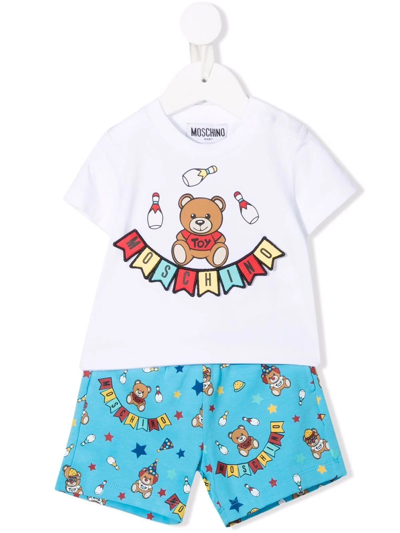 Moschino Babies' Two-piece Pajama Set In White