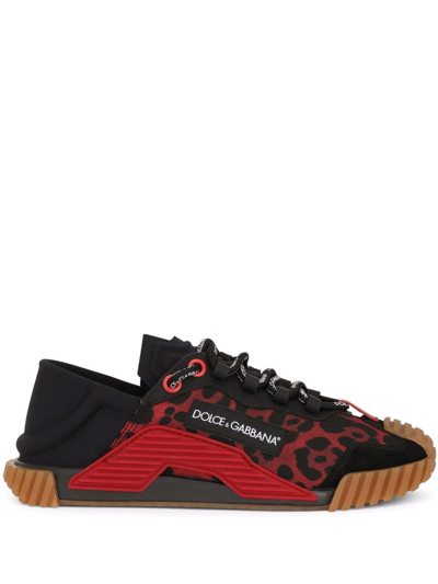 Dolce & Gabbana Leopard-print Ns1 Sneakers In Black