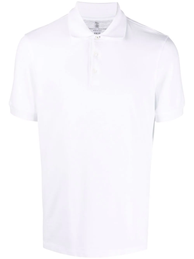 Brunello Cucinelli Short-sleeve Polo Shirt In White