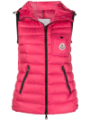 Moncler Glyco Padded Sleeveless Gilet In Pink